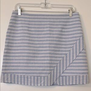 Linen Blue and White Mini Skirt